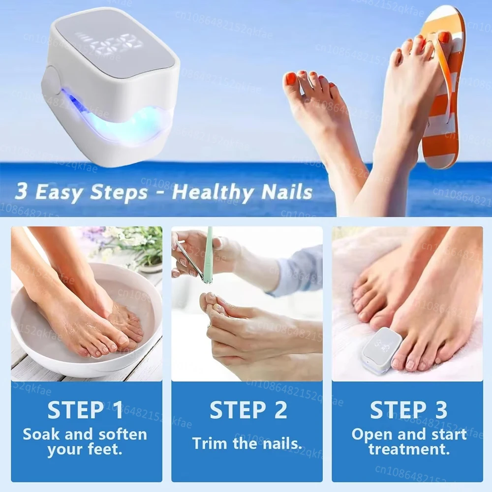 Nail Fungus Treatment LED Laser Device for Cleaning Onychomycosis USB Charge 905nm Infrared Light 470nm Blue Light Nail Salon