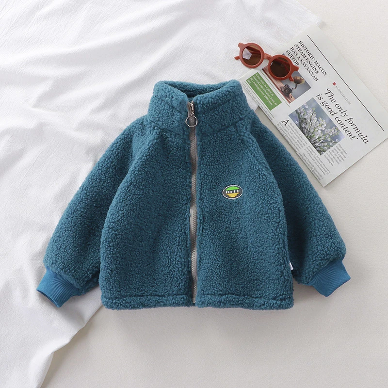 Children\'s Lamb Fleece Jackets with Fleece for Both Boys and Girls in Autumn and Winter Coats Stitch Clothes , Winter Coat