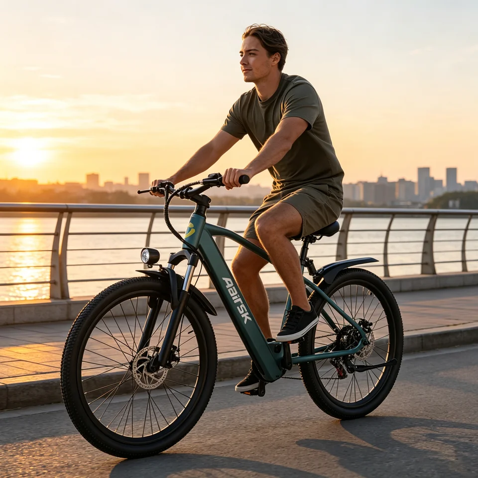 Aairsk 26-inch Electric Bike, 36V 10Ah Battery, 3 Riding Modes, 748W Motor, Full-Suspension Electric Bike, Suitable for Adults and Teenagers for Commuting and Travel
