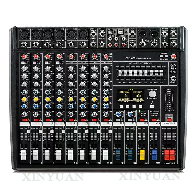 Sound Mixer, Professional 8-Channel Portable Sound Board Integrated with Effects Processor