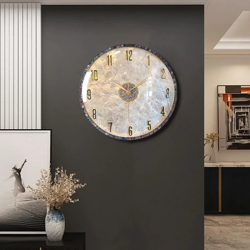 Creative Natural Abalone Shell Wall Clocks Dustproof Durable Silent Low-power Wall Clocks French Baroque Modern Luxury Europe Ho