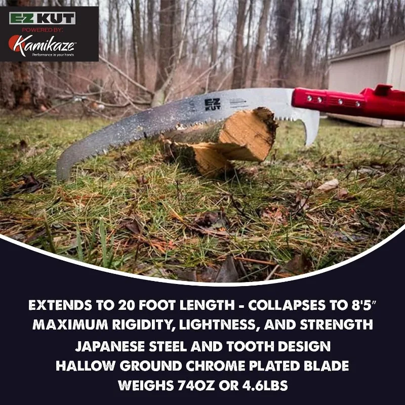 20’ Extendable - Pole Saws for Tree Trimming. Branch Cutter with Double Hook for Branch Removal - Best Tree Pruner.