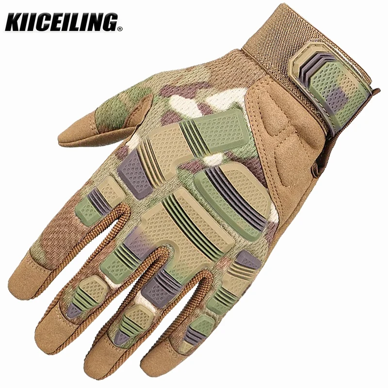 

KIICEILING Tactical Gloves Touch Screen Full Finger Dexterity Gloves Cycling Shooting Men's Hiking Riding Training Climbing