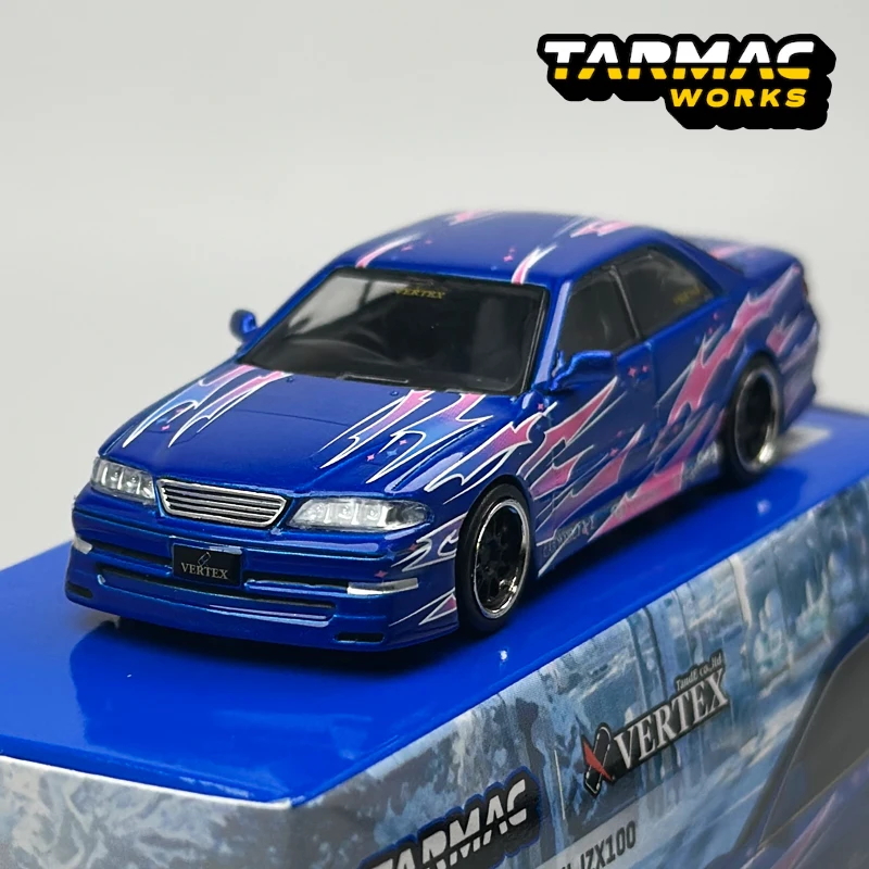 Tarmac Works 1:64 TW VERTEX Toyota Mark II JZX100 Blue Metallic