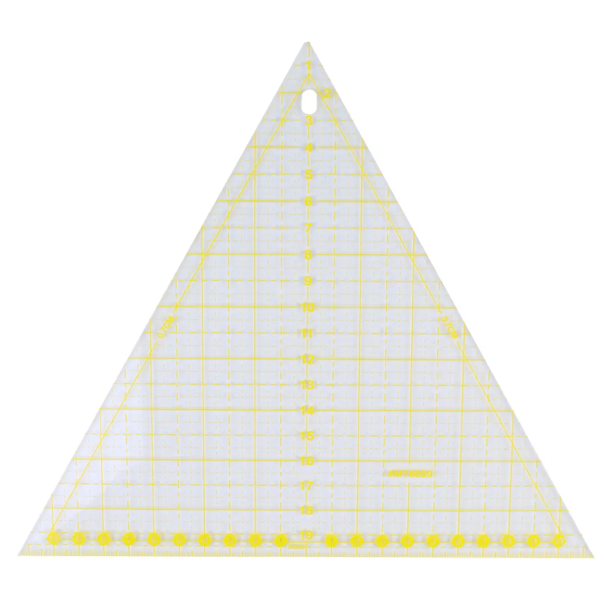 Quilting Ruler Large Triangular Transparent Acrylic Sewing Tool for Fabric Crafting Projects Contrasting Lines Rotary Cutter