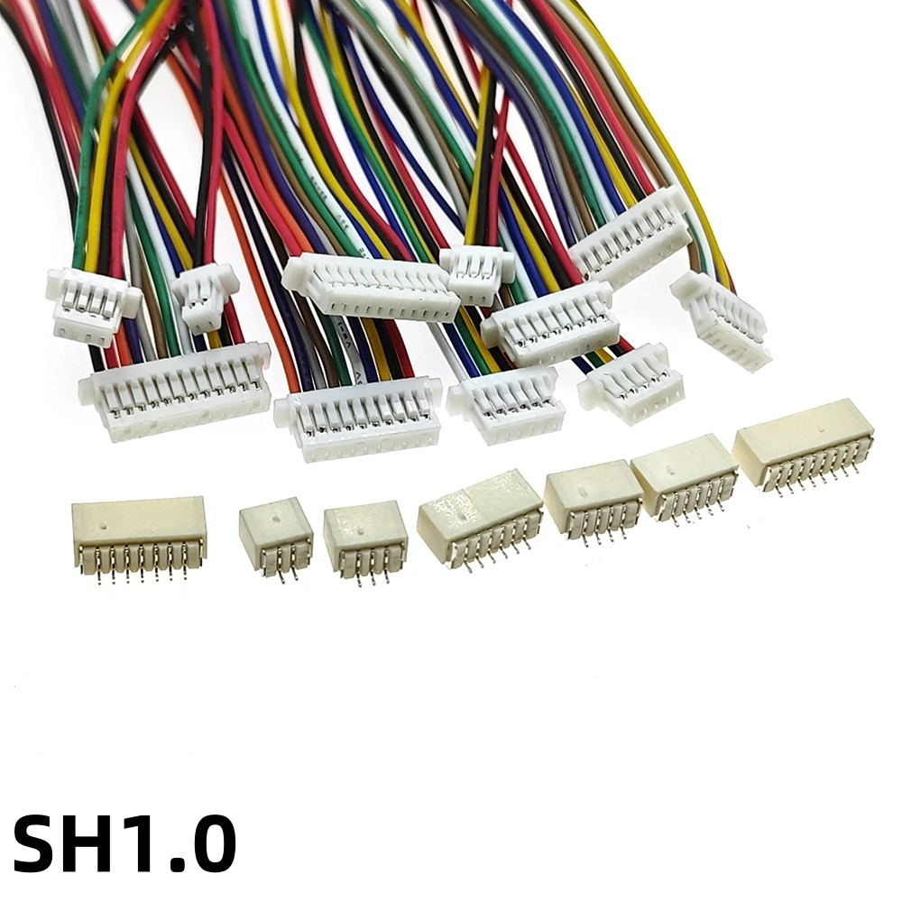 Connecteur SH1.0 JST1.25 ZH1.5 PH2.0 XH2.54 Femelle + Mâle 2/3/4/5/6/7/8/9/10P Prise avec Câble 10/20/30cm, 10 Ensembles