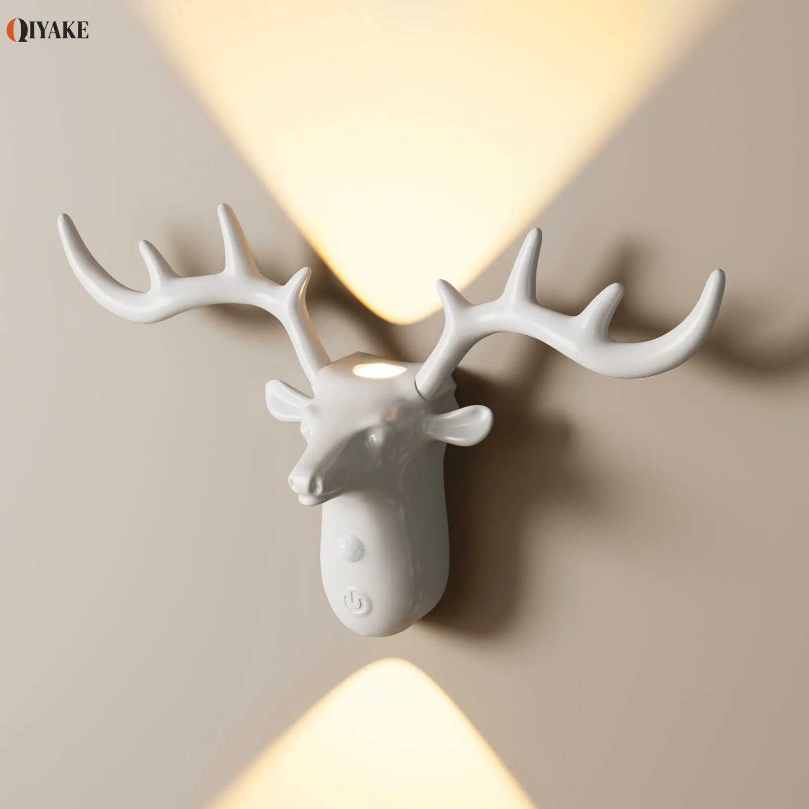 Magnetic Deer Head Wall Lamp No-Drill Deer Wall Lights Animal Antler Sconces Light for Living Room Bedroom Hallway Stairs
