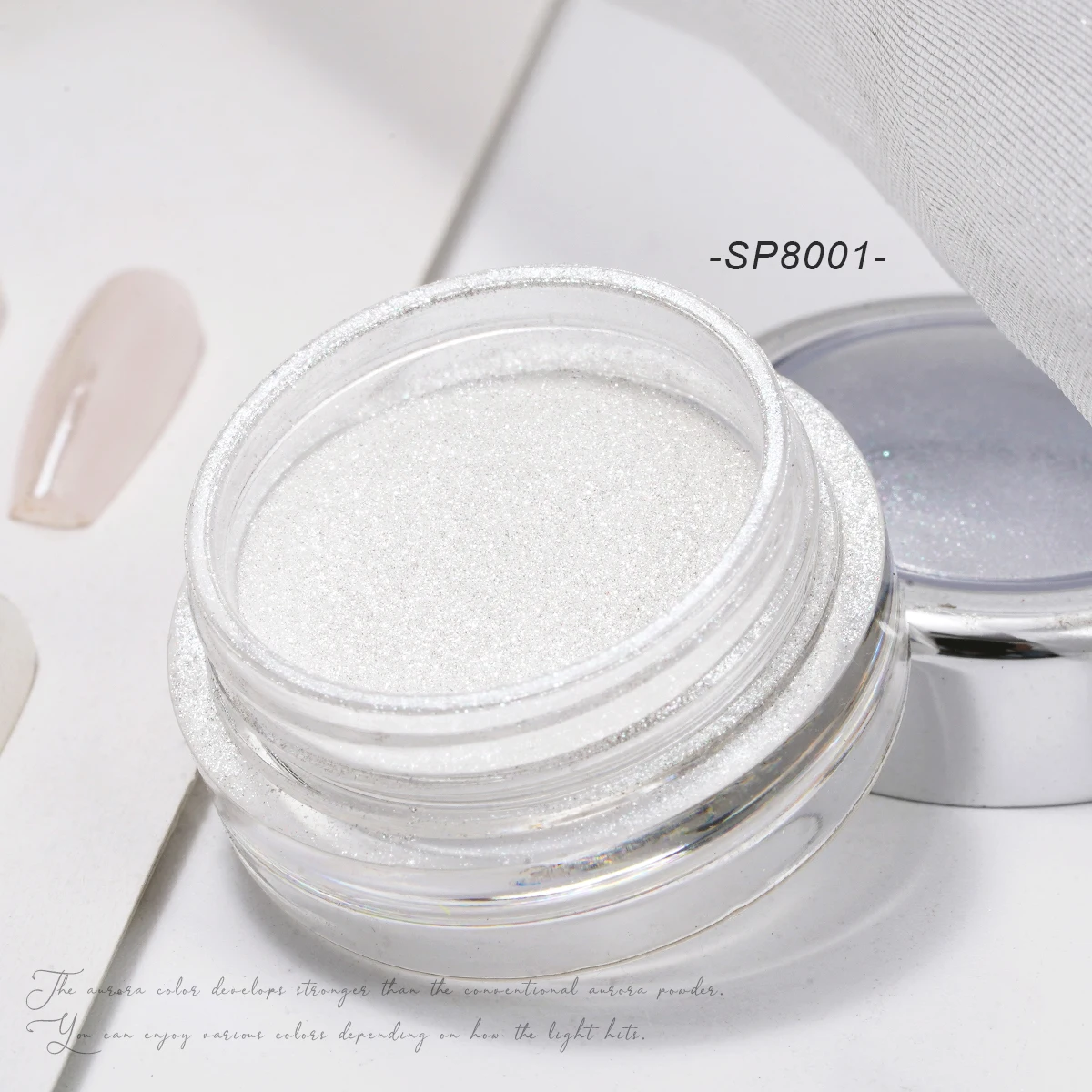 White Chrome Mirror Aurora Plated Nail Art Kit Fairy Pearl Body Glitter Mermaid Nail Polish Aurora Chrome Powder Nail Glue