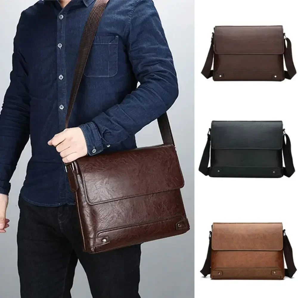 Maletín para hombre de cuero PU, bolso Boston para ir al trabajo, portátil, hombro, ejecutivo, trabajo de negocios, bandolera, bolso lateral de diseñador