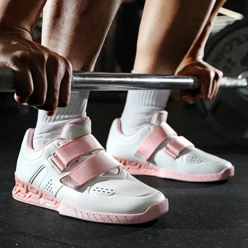 Good Quality Couples Weight Lifting Sneaker Thick Soled Squat Hard Pull Shoes for Unisex Breathable Men Women Gym Training Shoe