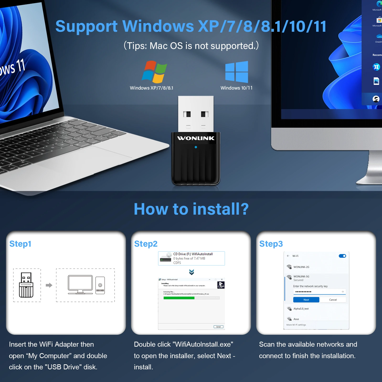 Comfast 650Mbps USB Wifi Adapter Dual Band Netzwerk Karte 2,4G/5,8G 802,11 AC Adaptador 2dBi Antena wifi Dongle Simulation AP