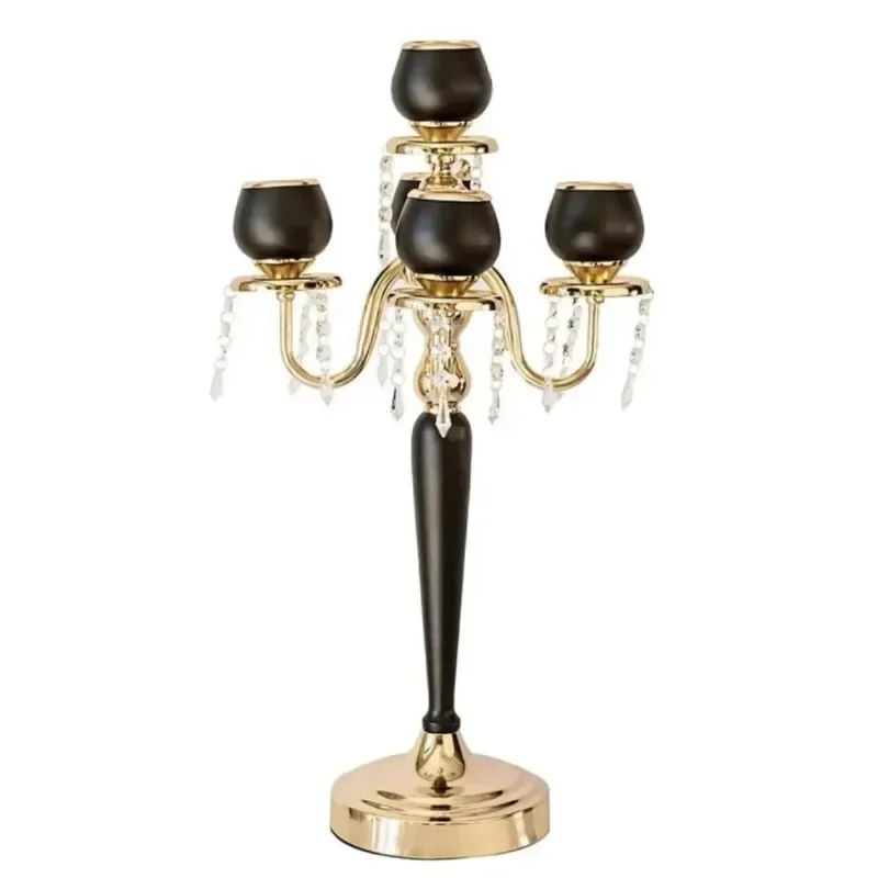 European 5-head golden candlestick romantic atmosphere arrangement metal crafts