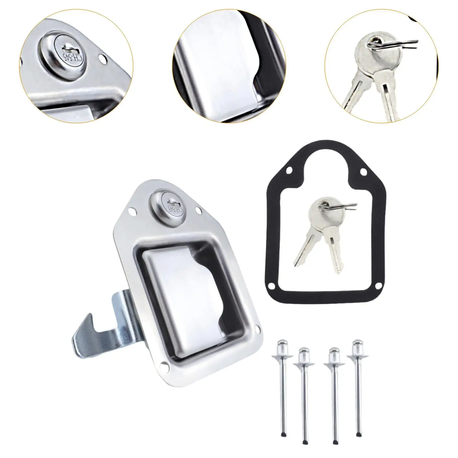 Universal Truck Tool Box Latch Sturdy Easy to Install Trailer Toolbox Handle Latch