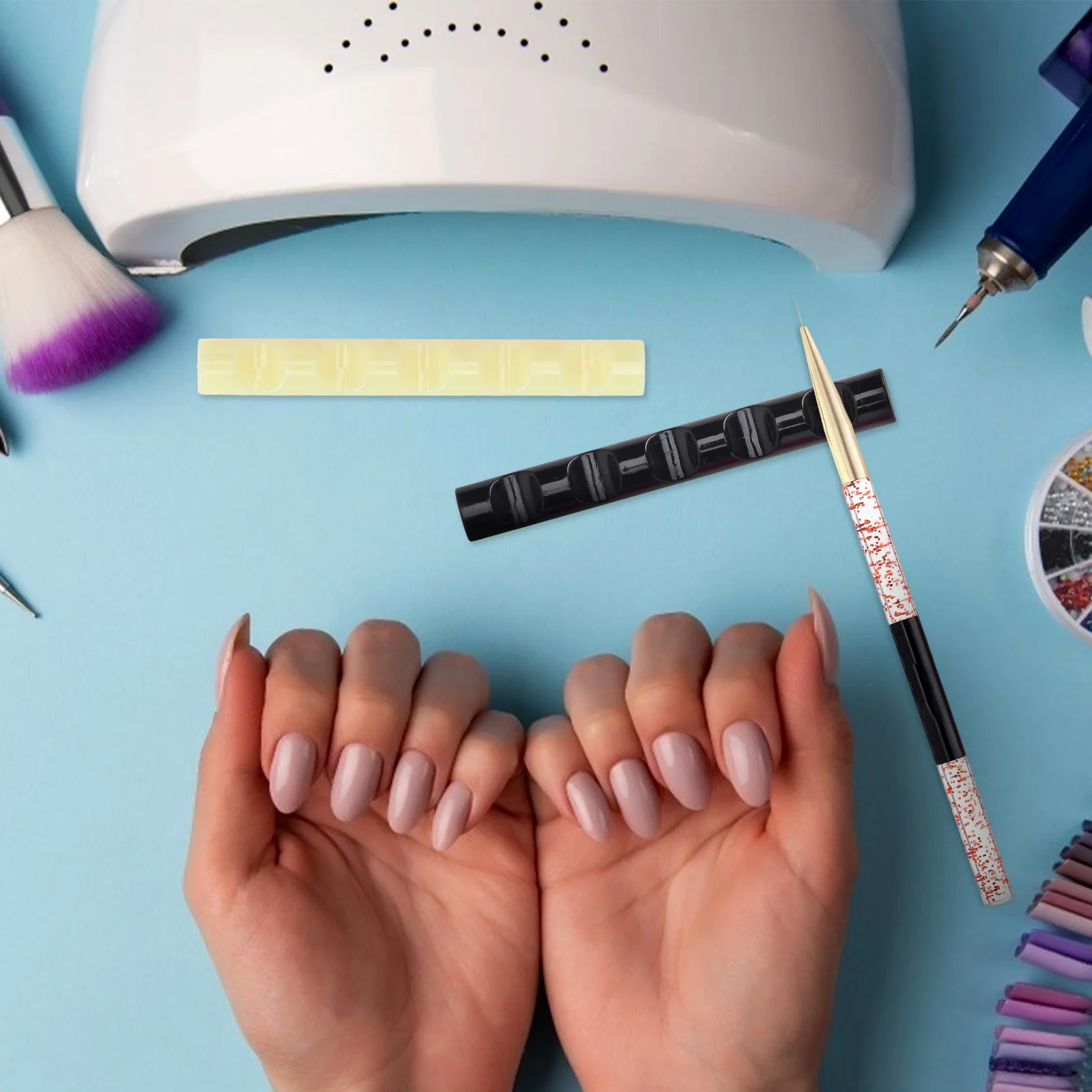 

8Pcs Nail Art Pen Storage Racks Acrylic Brush Holders Nail Pen Organizer Professional Manicure Use Painting Brush Stands