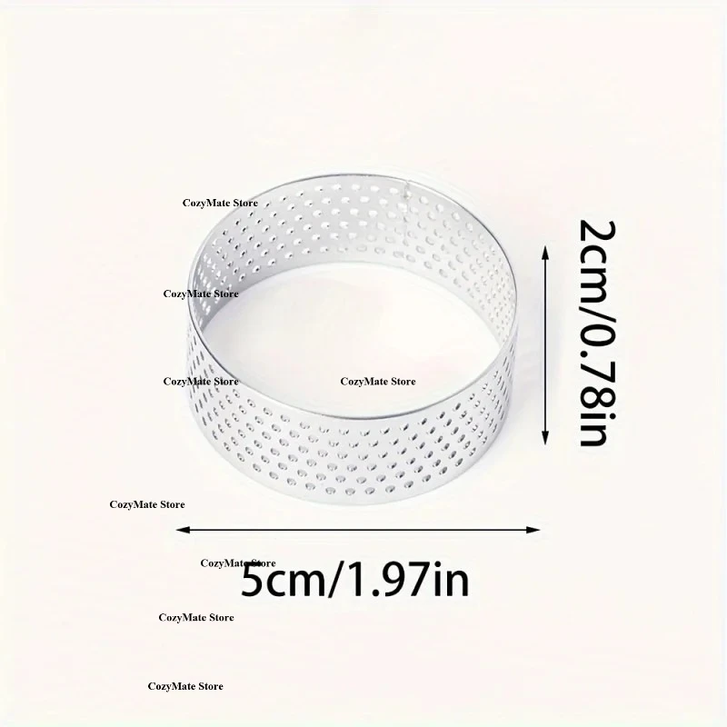 4cm-21cm Perforated Tart Rings for Baking Stainless Steel Round Cake Rings French Dessert Mold Small Fruit Tart Rings Baking