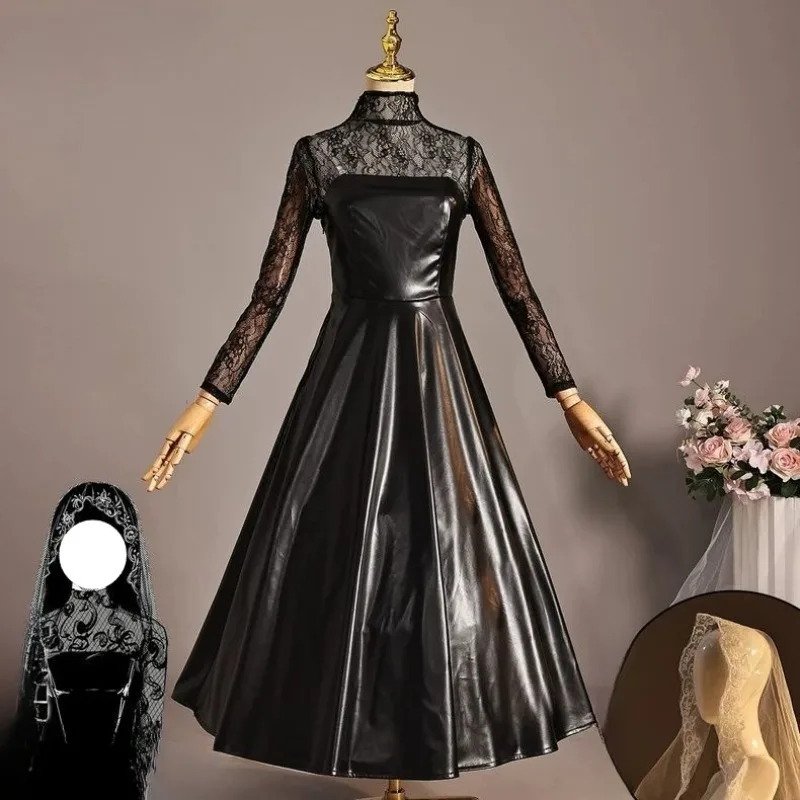 

Anime Osaragi Cosplay Costume Black Dress Embroidered Headwear Gown Full Set for Women Role Play Outfit Halloween Party