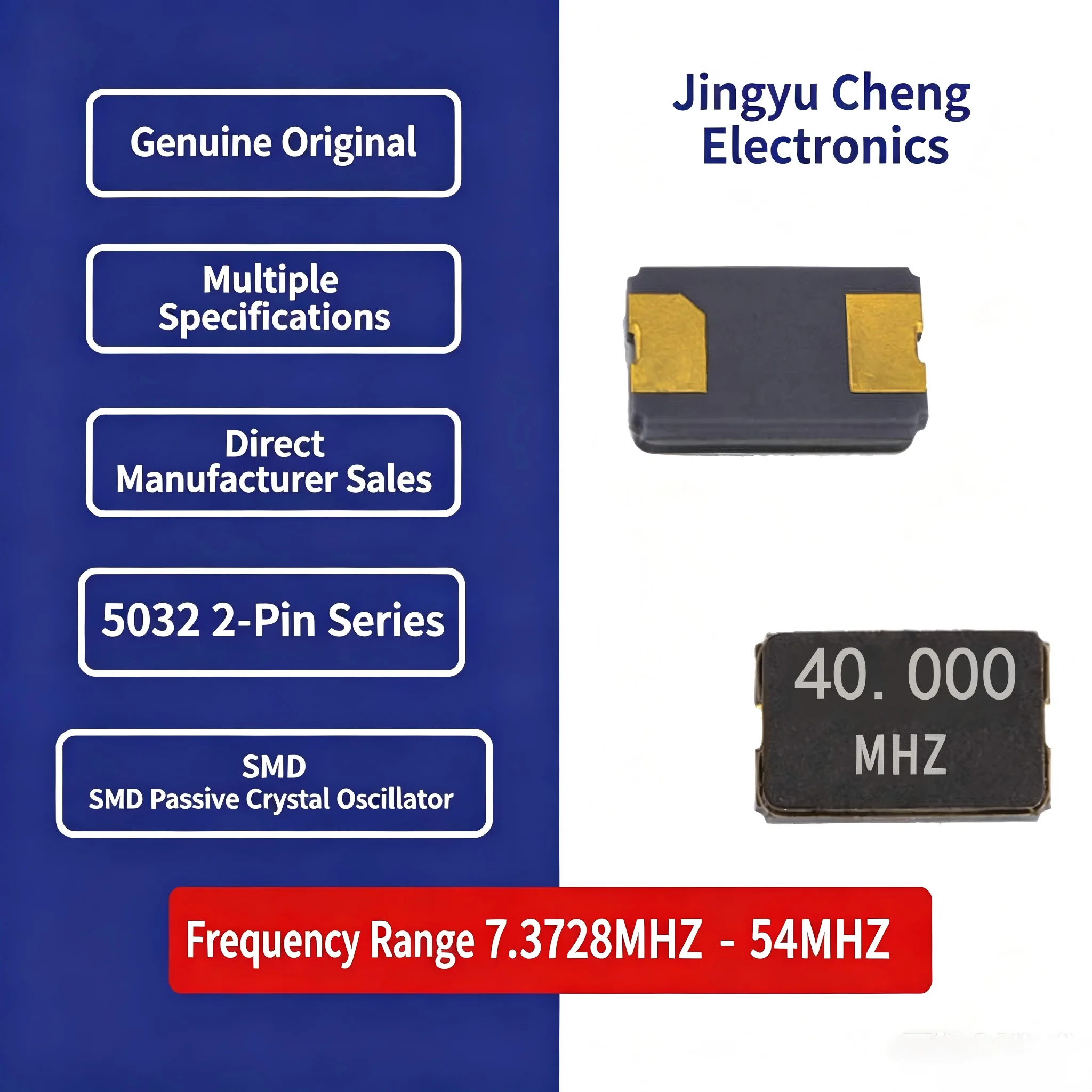 10pcs Surface-mount passive crystal oscillator 5.0*3.2mm 5032 40.00MHz 40M 12PF ceramic 2-pin crystal resonator