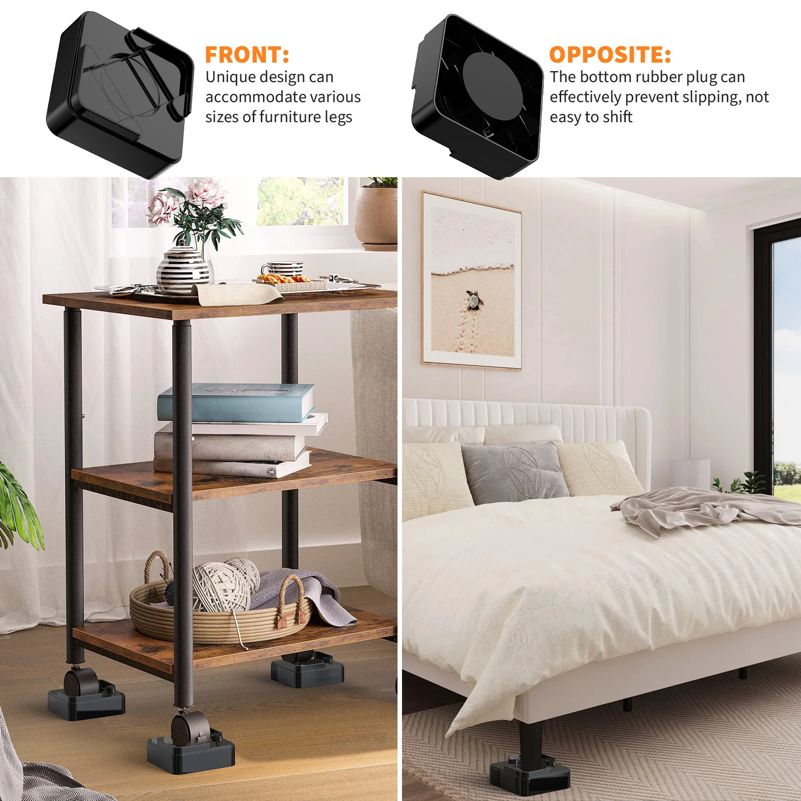 

Adjustable Healifty 16pcs Furniture Pads Set Stackable Bed Risers Table Foot Lifters Anti-Slip Heightening Home Support Pads