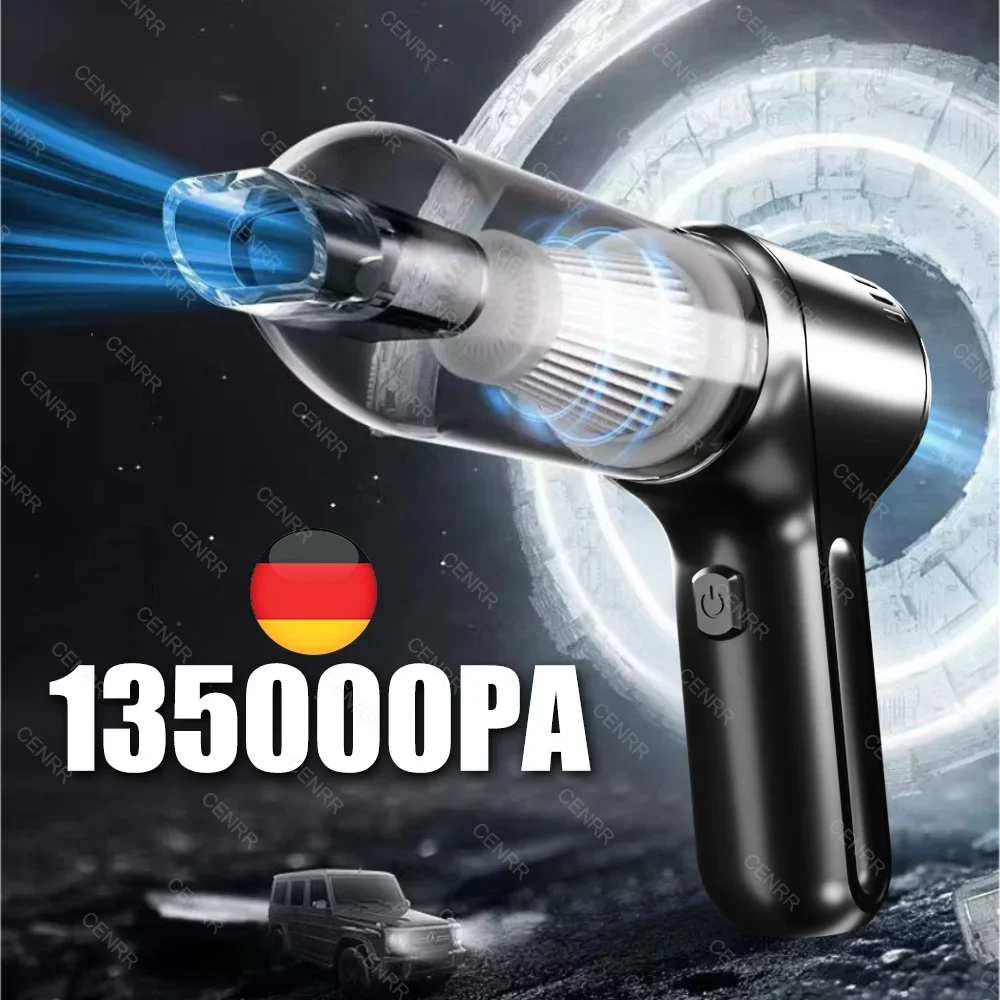 135000PA Car Vacuum Cleaner Portable Wireless Handheld Mini Vacuum Cleaner Powerful Cleaning Machine for Strong Suction Cleaner