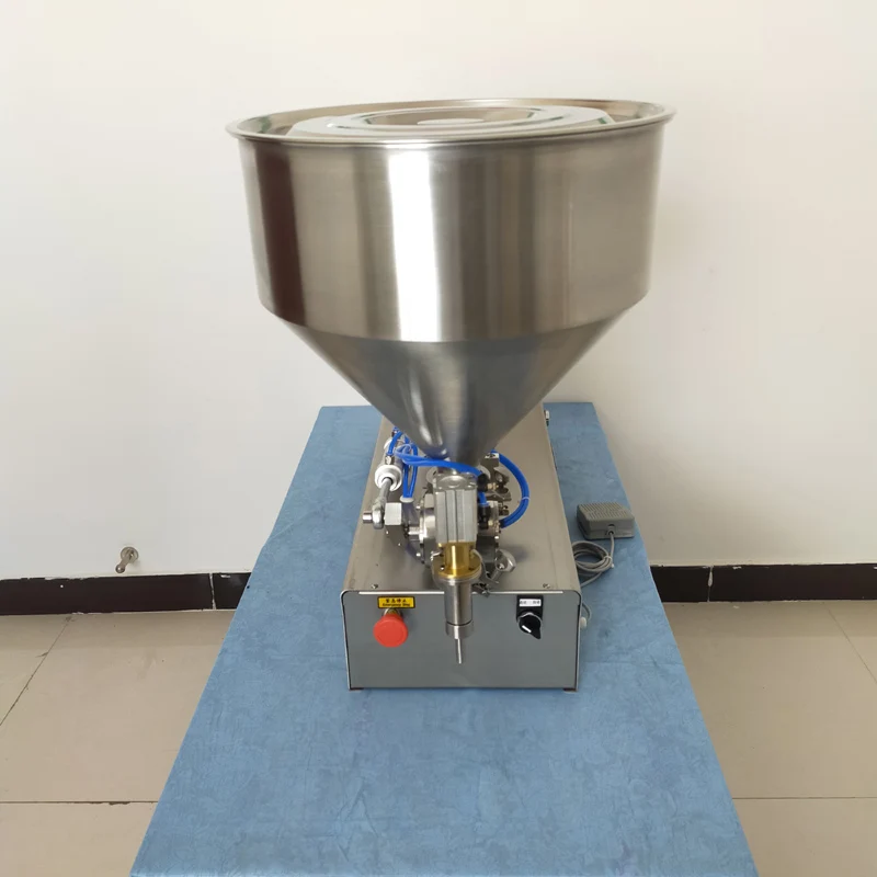 Máquina llenadora de pasta viscosa, mezcla agitadora para pasta alimentaria, llenadora de botellas de crema, líquidos, máquina llenadora de Gel para salsa de curricán