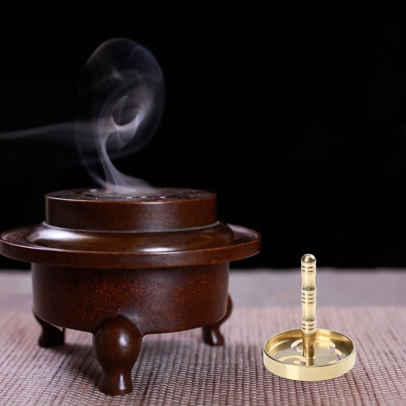 

1pc Incense Ash Press Tool Copper Censer Supply For Home Office Temple Yoga Room Incense Burner Accessories Ash Pressing Mold