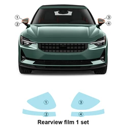 For POLESTAR 2 2021-2024 Car B-Pillars Headlight Rearview Transparent TPU Protective Film Anti-scratch Accessories Refit PPF