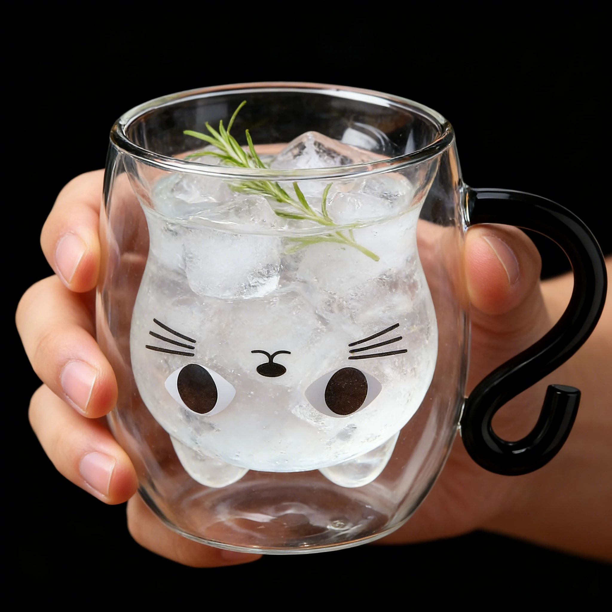 

Новая креативная двухслойная стеклянная чашка с мультяшным котом, домашняя кофейная чашка для завтрака, термостойкая изолированная чашка для молока, посуда для напитков с защитой от ожогов