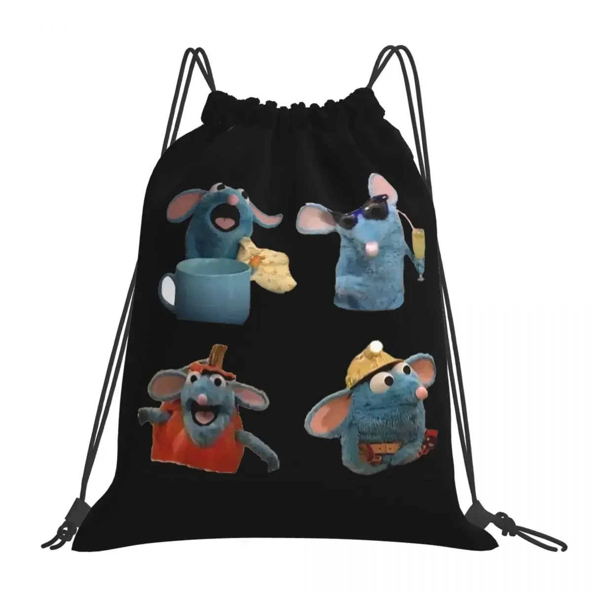 حقائب ظهر Tutter The Mouse متعددة الوظائف محمولة برباط، حزمة برباط، حقيبة رياضية للجيب، حقيبة كتب للسفر والمدرسة