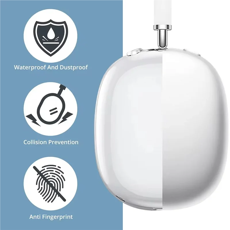 For AirPods Max Transparent Case Soft TPU Anti-Scratch Cover Sleeve Protective Cases For Apple AirPods Max Headphone Accessories image 2