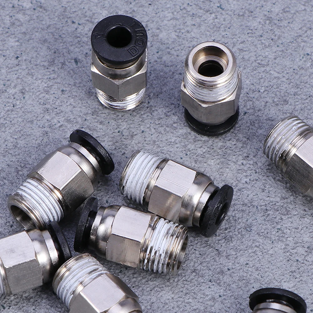 8Pcs 3D Printer Nozzle Joint High Quality Ptfe Tube Fitting Male Straight Connector for Metal Extruder Easy Push Pull Design