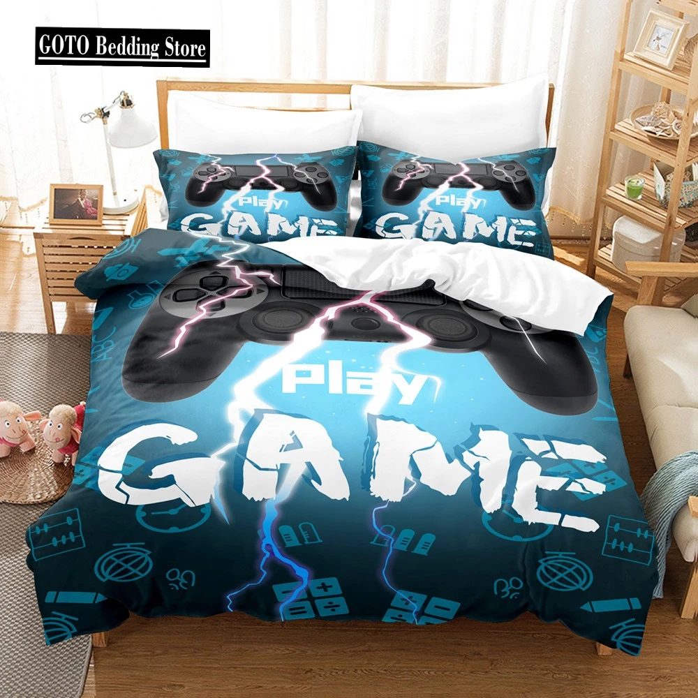 

Lightning Web Gaming Duvet Cover Set for Boy 3d Print Video Games Double Duvet with Pillowcases Play Gamer Comforter Sets Cover