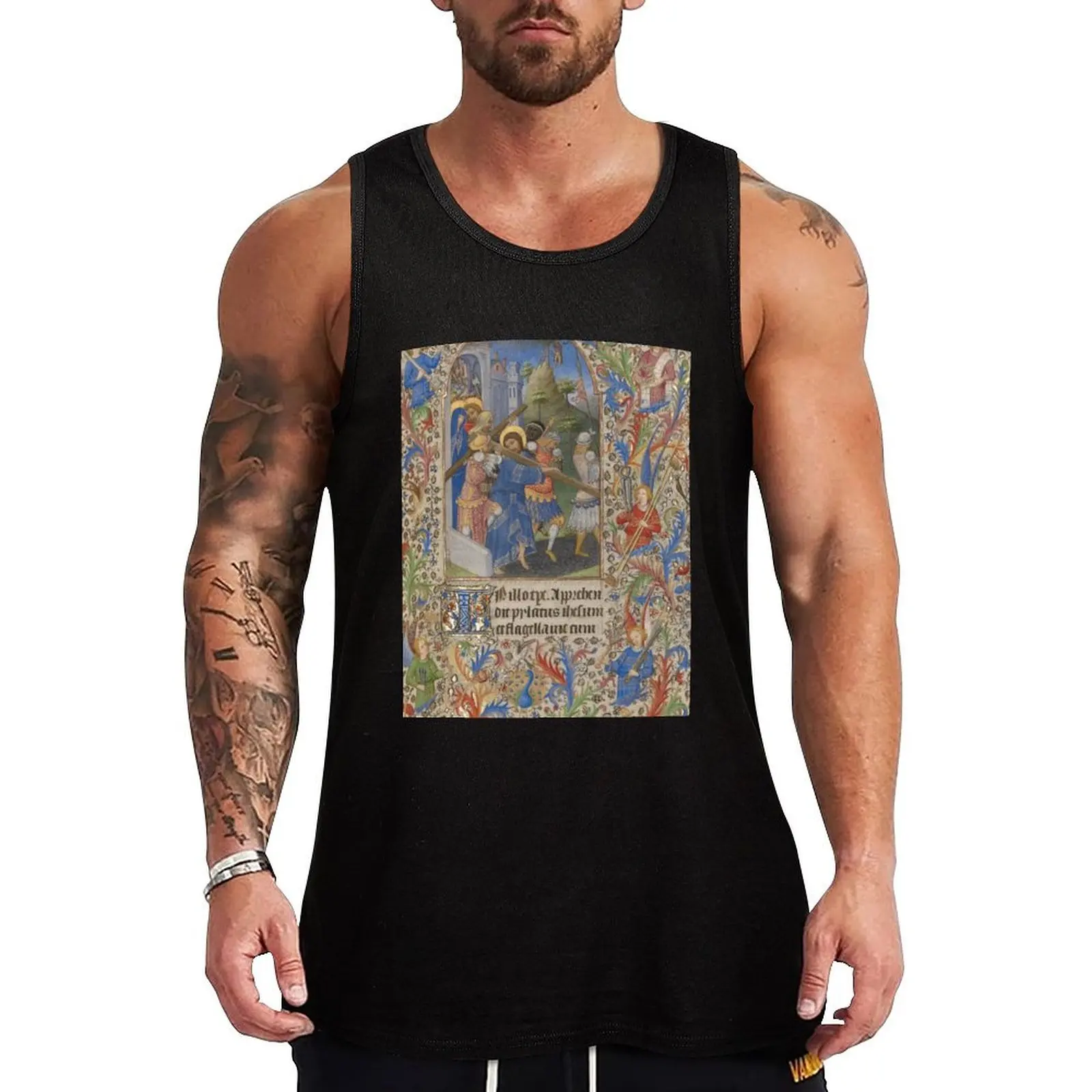 Book of Hours - Spitz Master, Master of Sir John Fastolf Tank Top t-shirts for men Men gym sportswear Men's vest