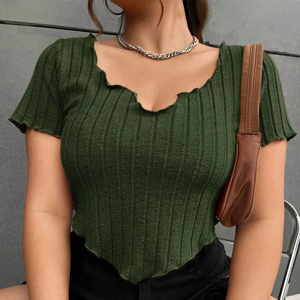 

Plus Size Women's Fashion Versatile T-shirt 2025 Summer New Casual Vintage Slimming Top 2025 Party Summer Elegantes Casual Y2k