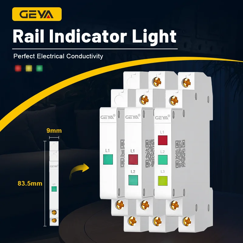 GEYA Din Rail Indicator Light 230V LED Signal Lamp Dual Pilot Lights Modular Indicator  Red Green Yellow Led Signal Light