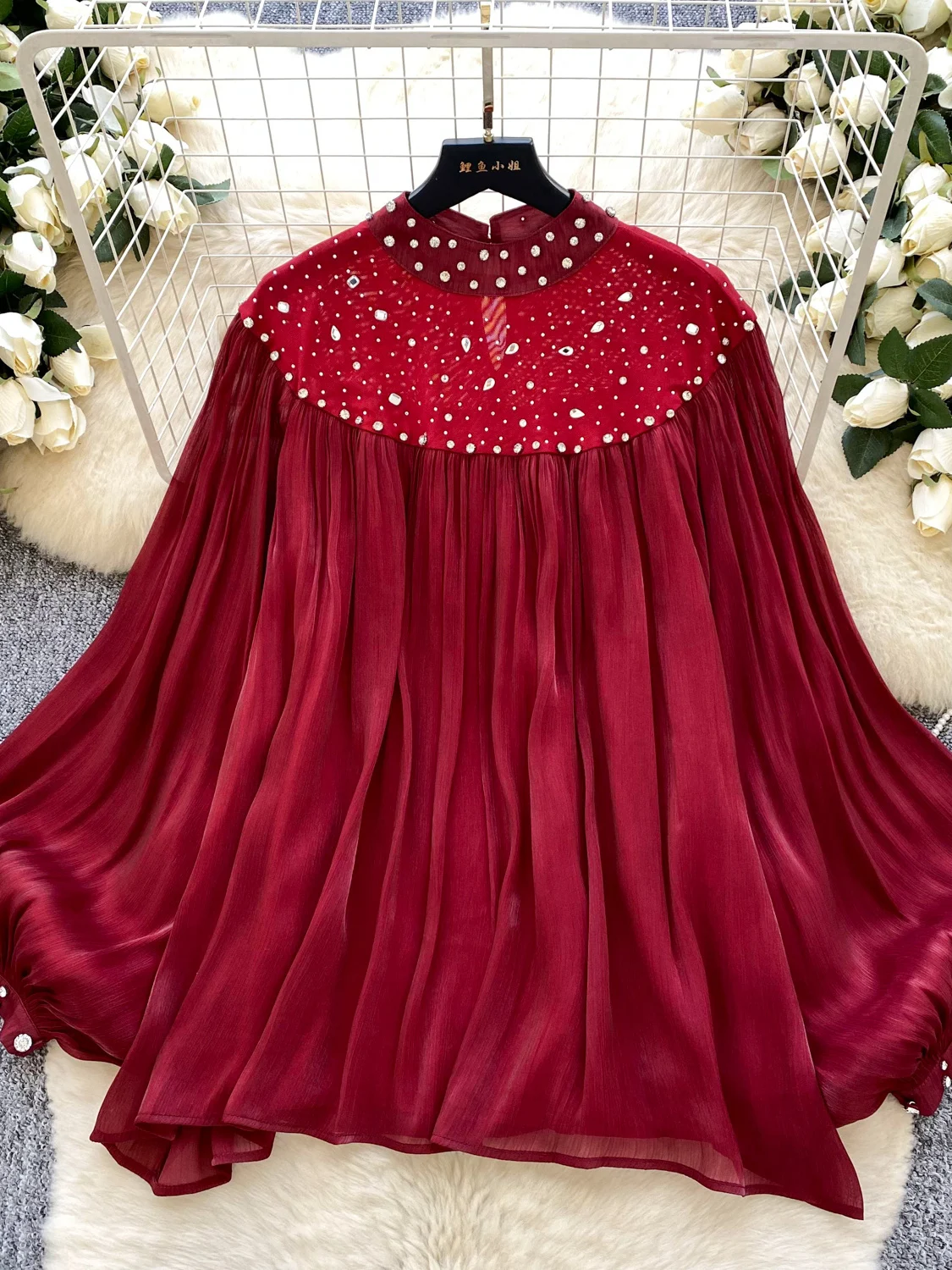 Ele Lantern Sve irt Women's Loose Fit Polyester Fiber Long Sve Breathable Korean Sle Office Wear  Color