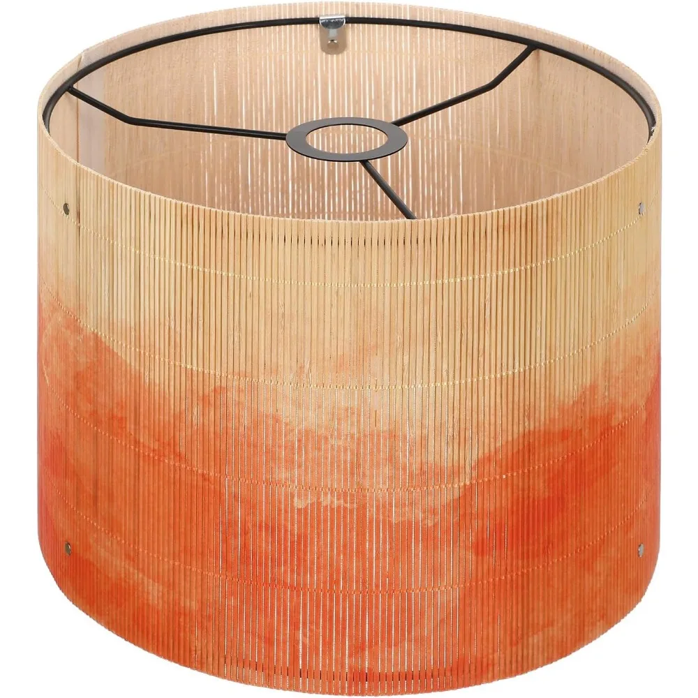 

bamboo lamp shade with european watercolor gradient design e27 socket pendant and table lamp cover for home decoration 11.81 x 1