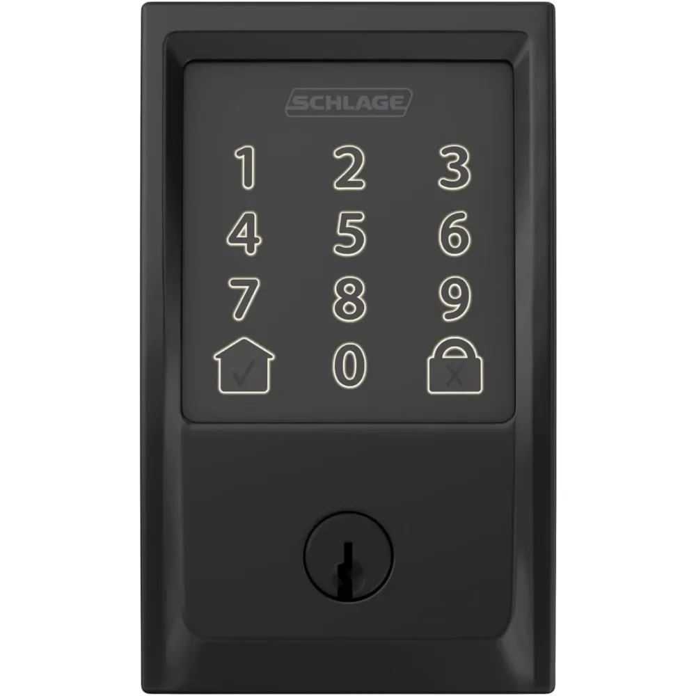 Encode Smart Wi-Fi Deadbolt Dengan Century Trim dalam Matte hitam