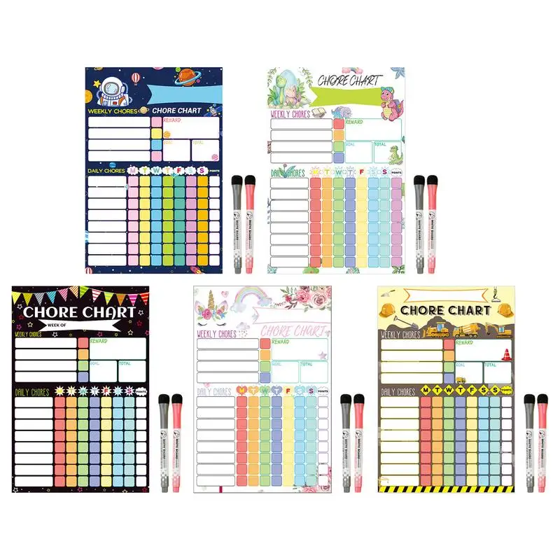 

Dry Erase Chore Chart With 2 Markers Calendar Self-discipline Chart Activity Planner Board For School And Office Accessories