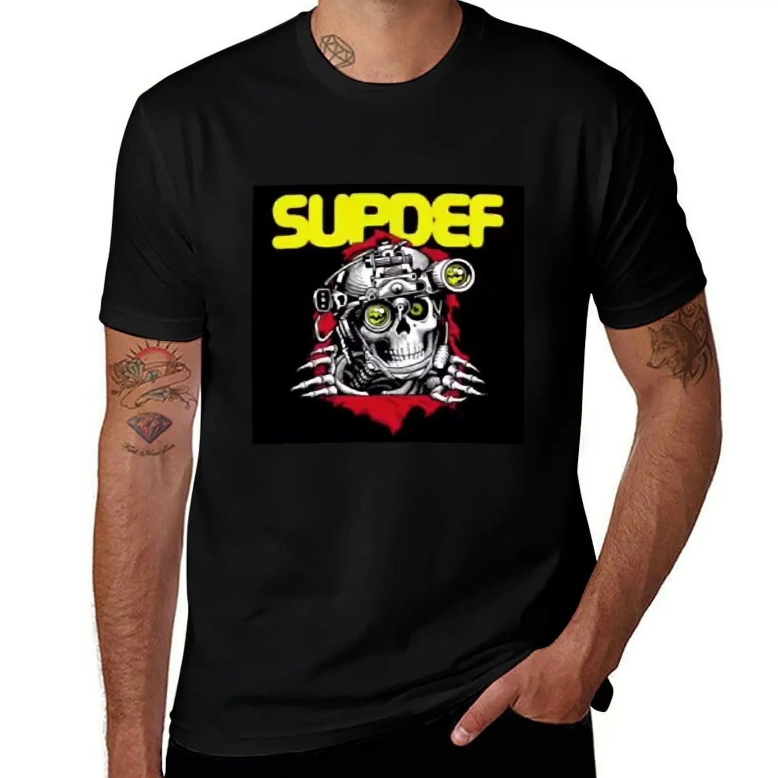Supdef T-Shirt Simple Solid Color Crew Neck Tee T-Shirt