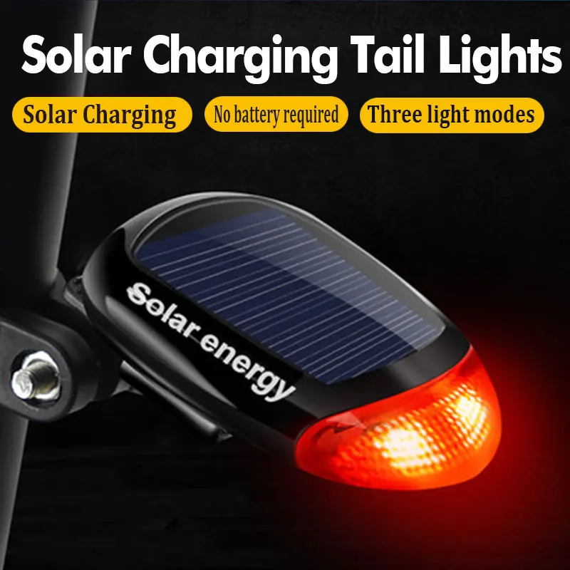 BIKEONO Tail Light Bike Light Cycling Safety Solar Tail Light Rechargeable USB Led Bicycle Accessories Warning Light Rear Light