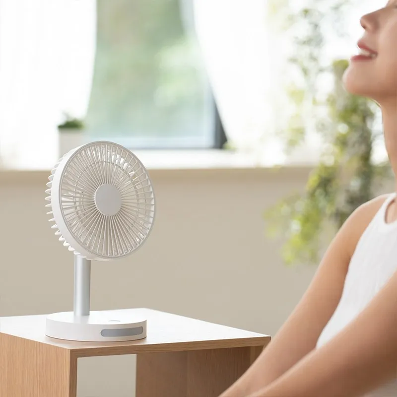 Intelligent Mini Table Fan with Night Light Display