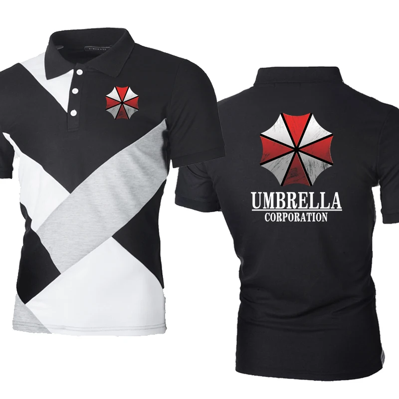 

Men's Summer Polo Shirts Umbrella Corporation Print Sports Casual Men's Short Sleeve Harajuku Business Man T-shirt Tops Clothing