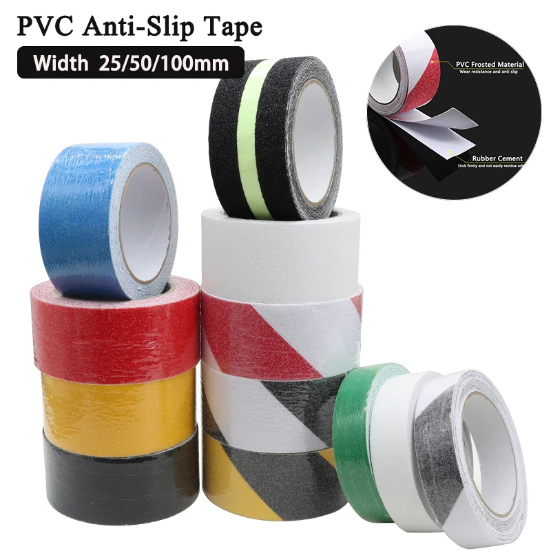 

1~5Pcs PVC Matte Tape Width 2.5/5/10cm Length 5M Waterproof And Wear-resistant Sandpaper Stairs PET Matte Non-slip Sticker Strip