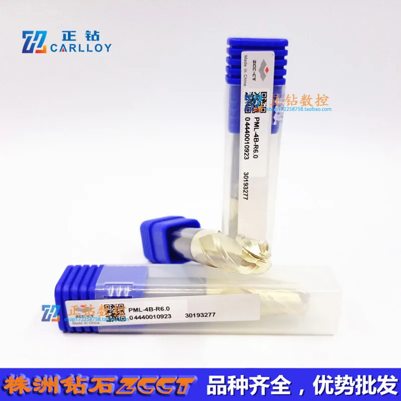 ZCC.CT PML-4B Series 4 Flutes Solid Carbide Ball End Mill R6.0 R7.0 R8.0 R9.0 R10.0 CNC Milling Cutter for Metal Machining