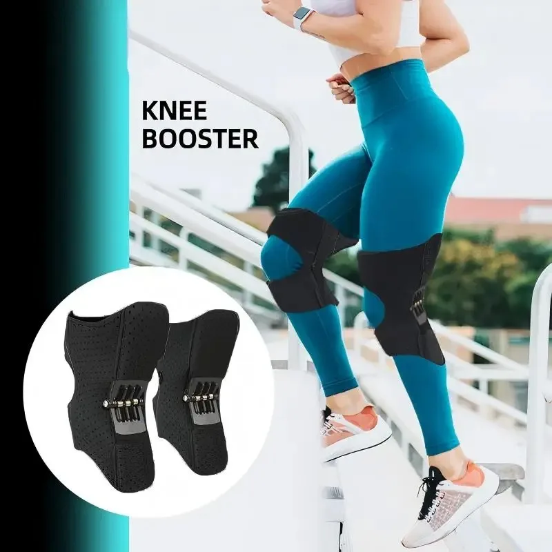 SSUNTAK Upgraded Knee Support Booster Brace Spring Loaded Joint Protection Knee Pad Breathable Knee Stabilizer for Sport Climb