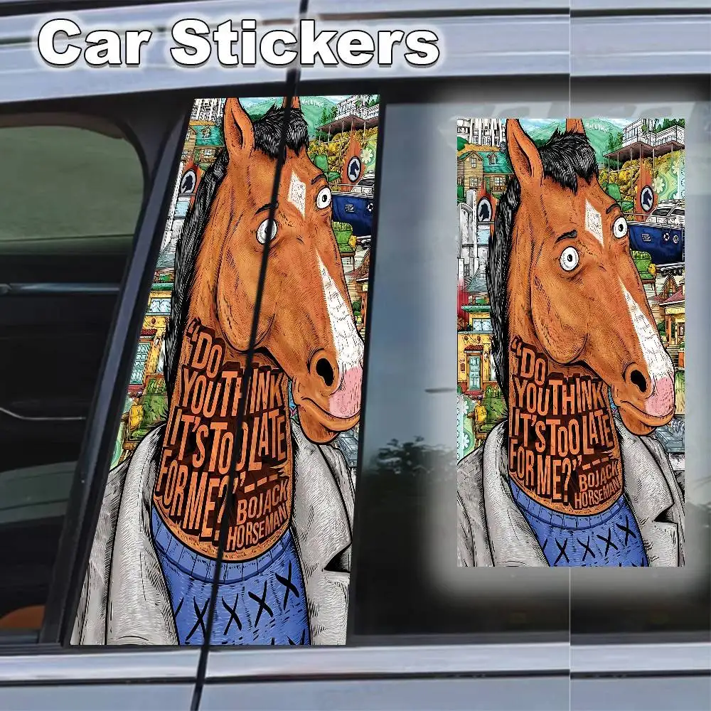 

B-BoJack Horseman Car B-Pillar PVC Decal Waterproof Car Door Post Decoration Cool Sticker Decal