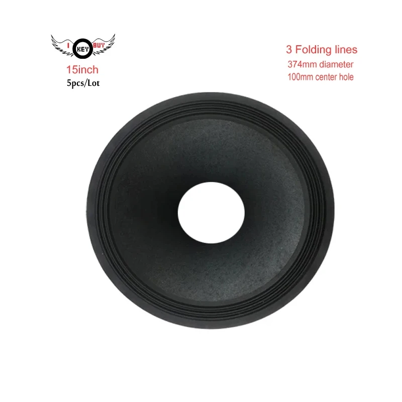 

5pcs/Lot 15 Inch 374 x100mm Center Hole DIY Speaker Accessories Woofer Subwoofer Cloth Edge Paper Cone