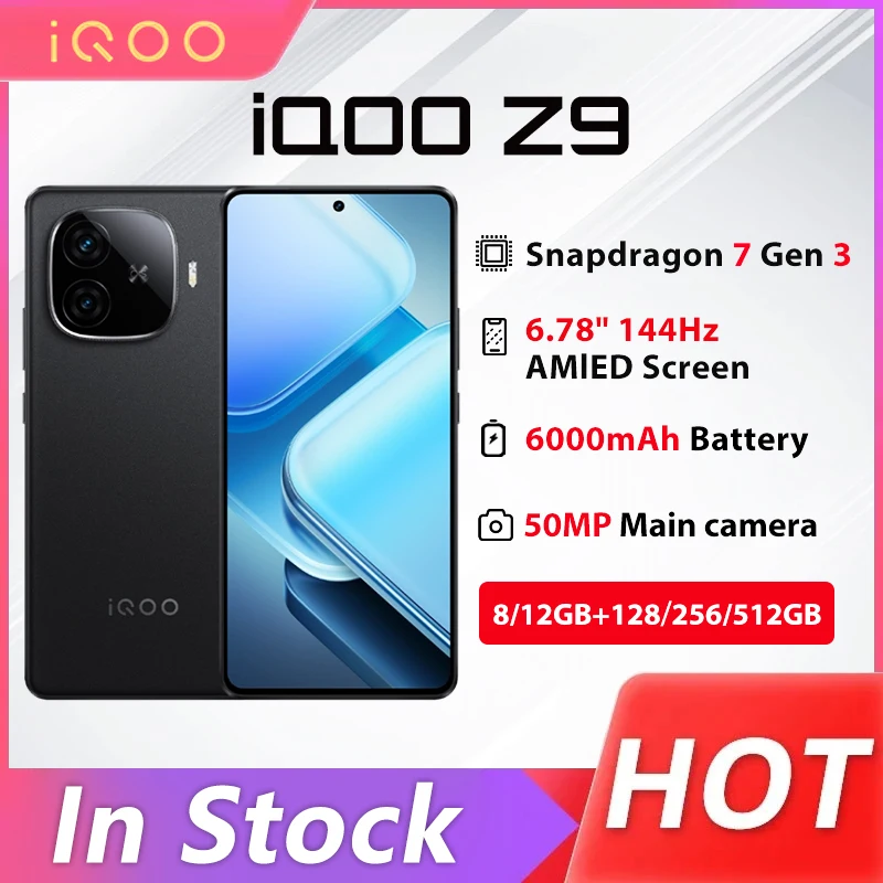 New VIVO iQOO Z9 Phone 6000mAh Battery 3rd Generation Snapdragon 7 144Hz 6.78'' anti-Flash Eye Protection Screen 80W Charge