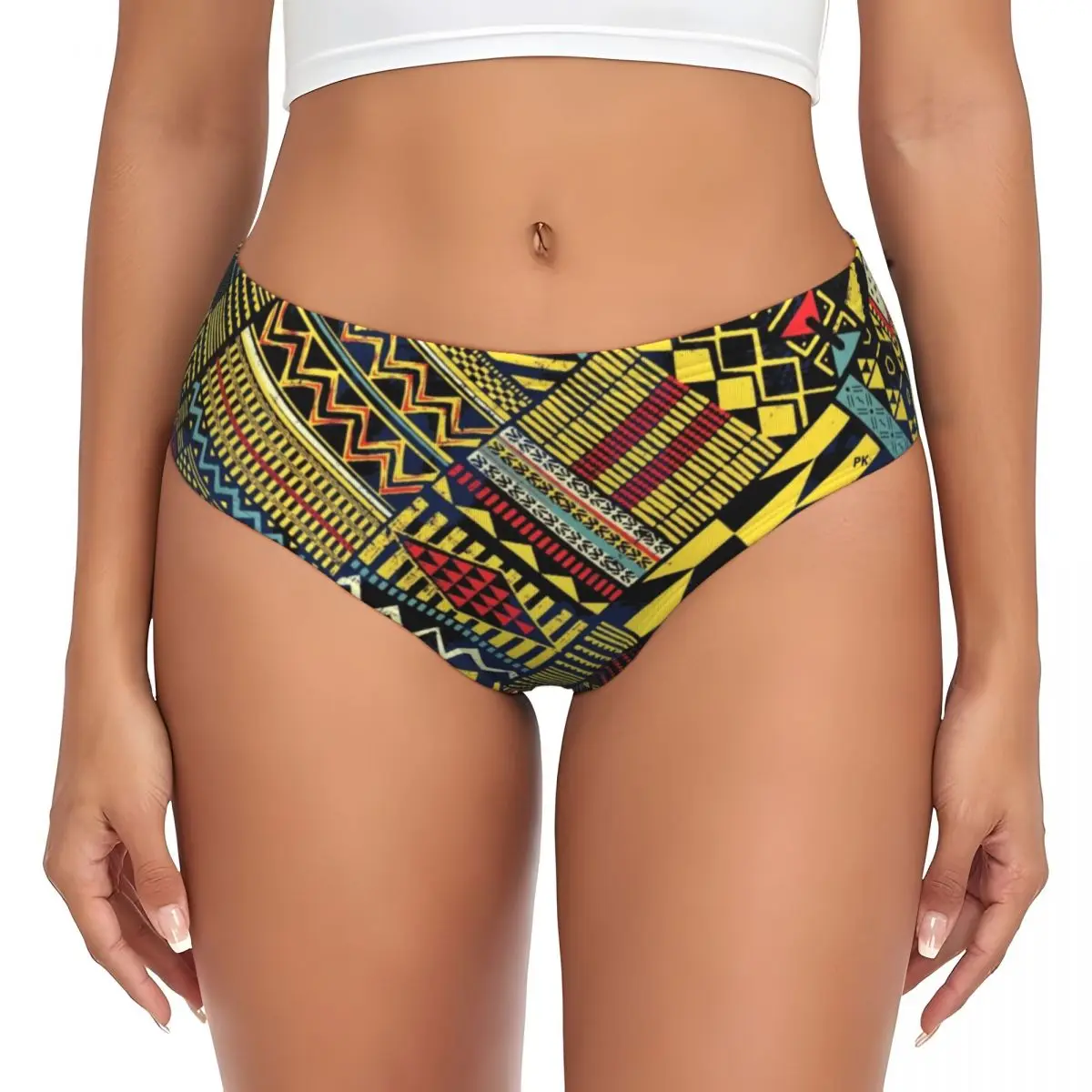 Custom Women Patchwork Kitenge Ankara Nigeria Brief Panties Female Stretch African style Design Print Underwear Underpants