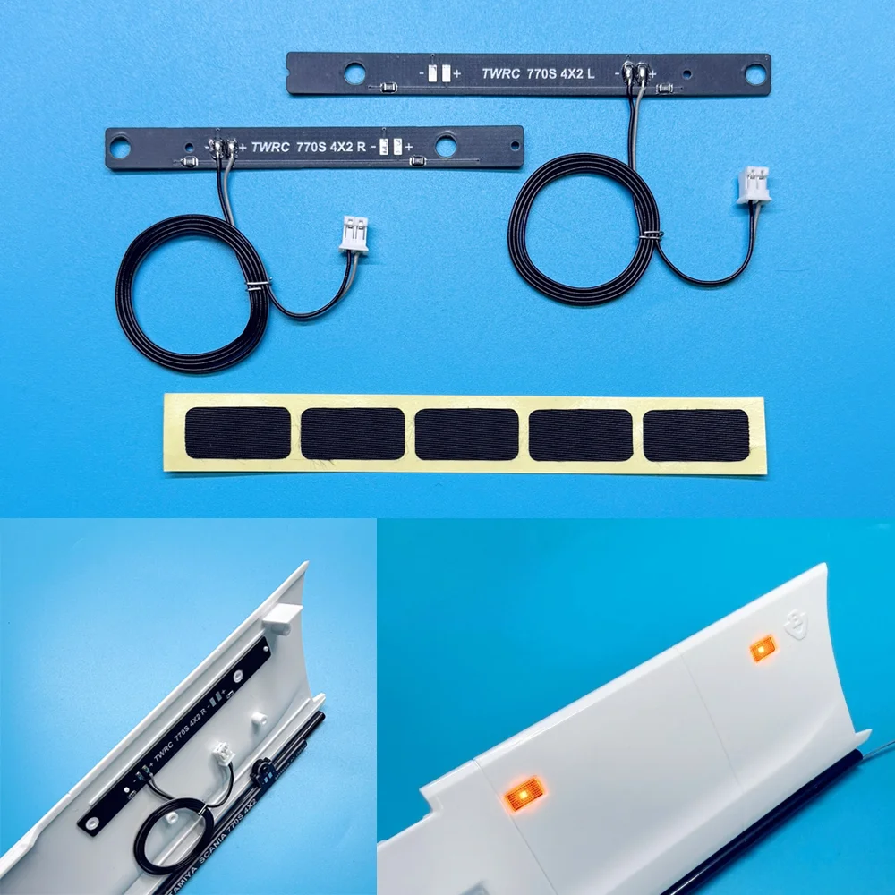 

6×4 Side Skirt Square Light PCB Light Board LED Light for 1/14 Tamiya RC Dump Truck SCANIA 770S 4x2 6x4 Toys Car Parts